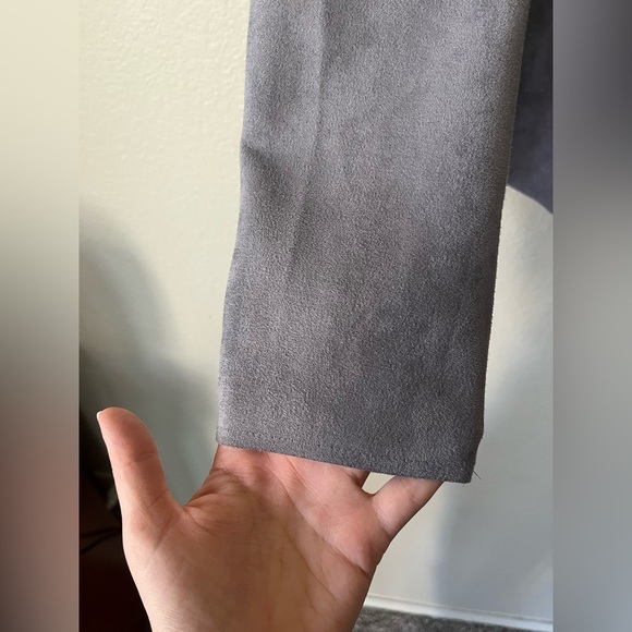 KUT From The Kloth Jacee Open Draped Moto Faux Suede Jacket Gray Women’s Size S - Picture 5 of 16